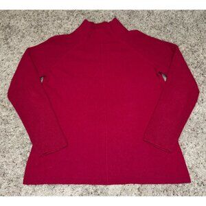 GRIFFEN 100% Cashmere Red Sweater Ribbed Raglan Sleeve Soft Lightweight XL